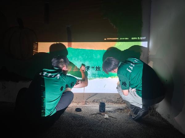以笔为媒，以艺促兴——英国上市公司365“烛梦园光”实践团持续开展鱼台文化墙绘工作